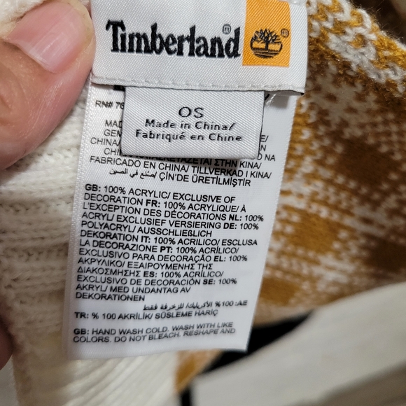 Timberland scarf wheat plaid check fall winter unisex 10" x 68 " EUC - Picture 5 of 12